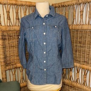 Harve Benard Blue Denim Blouse